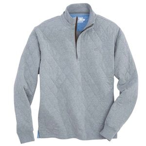 Men’s Southern Tide Georgetown Quilted 1/4 Zip Pullover- Steel Gray- Small